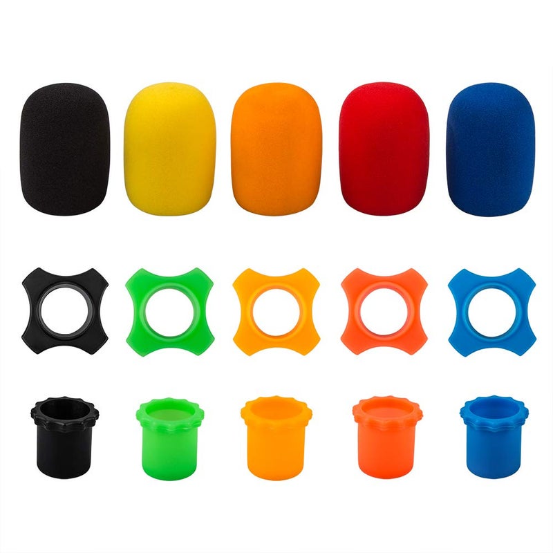 findTop Silicone Shakeproof Anti-Roll Wireless Microphone Protection Ring, Bottom Rod Sleeve Holder, Windscreen Cover for KTV, Assorted Colors - Image 1